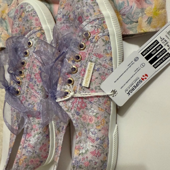 NWT Superga x LoveShackFancy Low Top Floral Sneaker - Picture 3 of 4